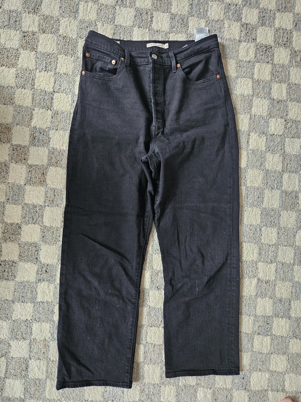 Levi's Ribcage Black Straight-Leg Women's Jeans